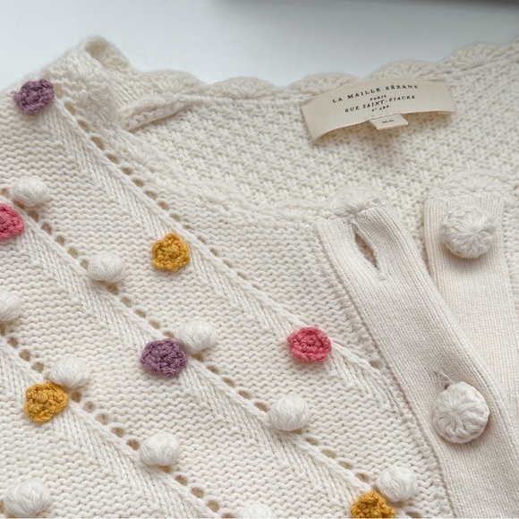 Sezane Jelani floral cardigan sweater xs - Picture 2 of 6